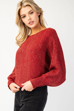 Maybe Later Sweater-Red