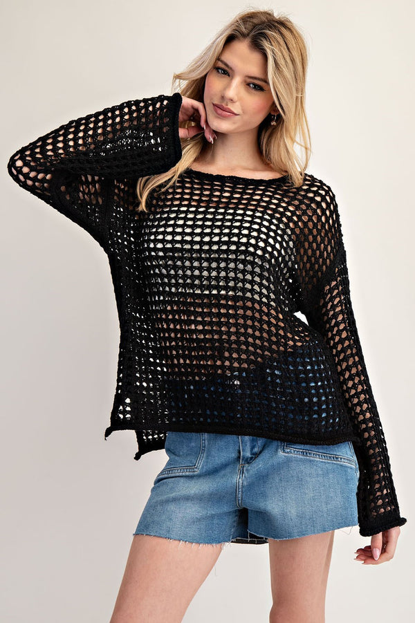 Dallas Pre-Order: Black Crochet Top