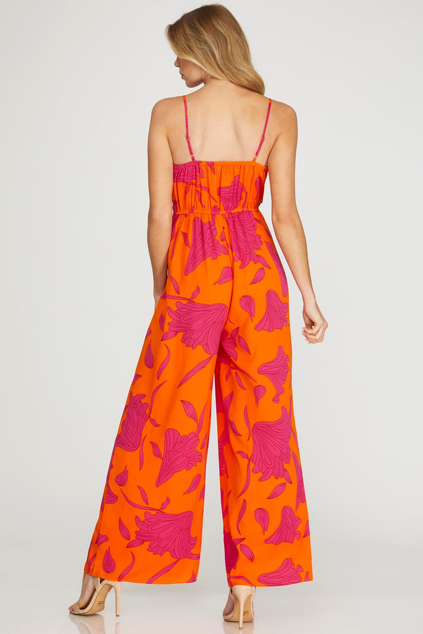 Tangerine Dreams Floral Romper