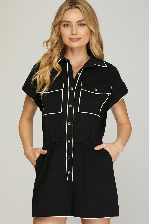 Wanna Be Friends Contrast Romper