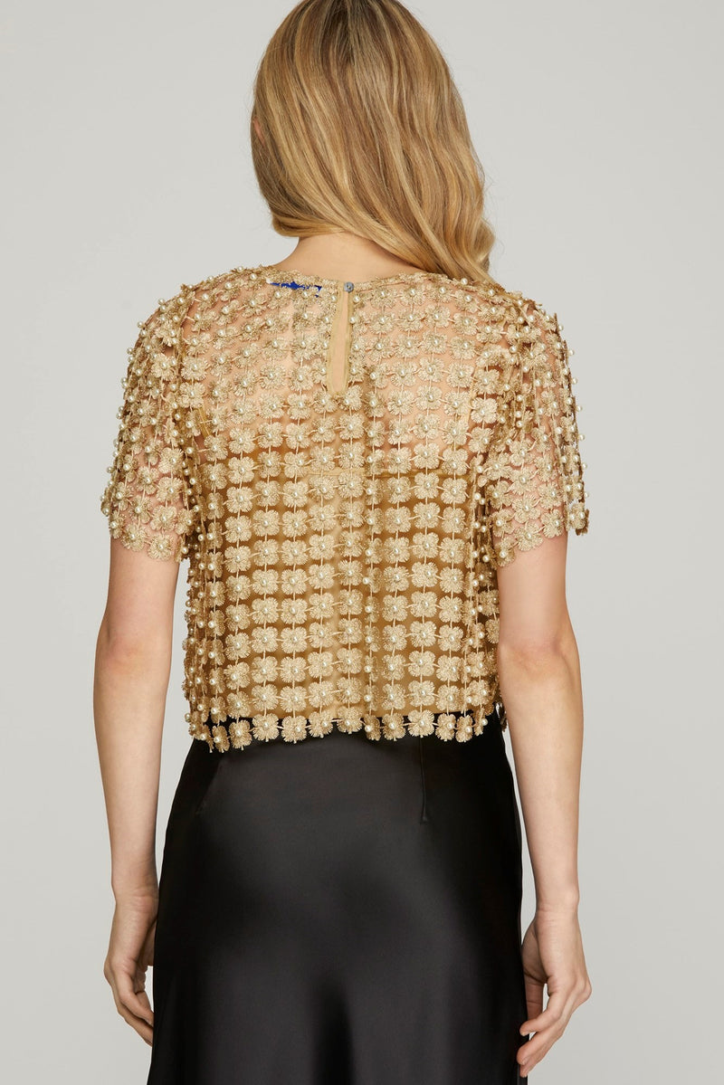 Pearl Days Top- Gold