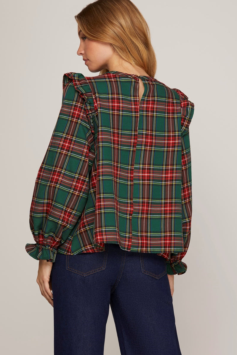 Festive Plaid Top