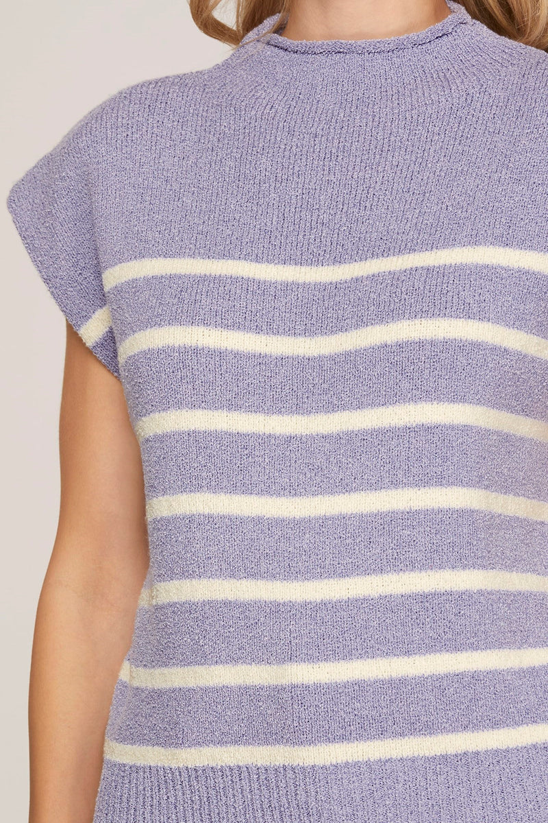 Arlo Striped Top- Lilac