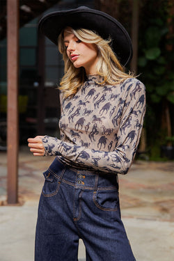 Giddy Up Cowgirl Mesh Top