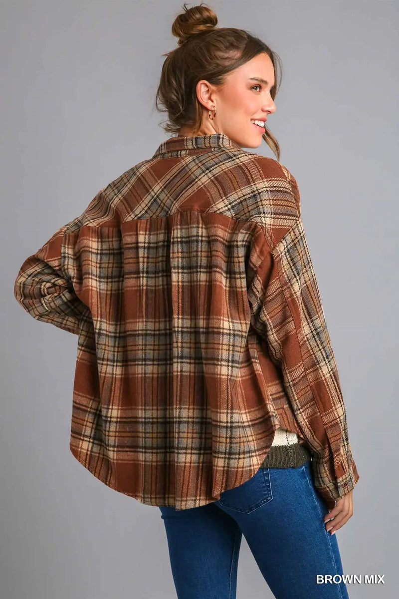 Plaid Button Down Shacket