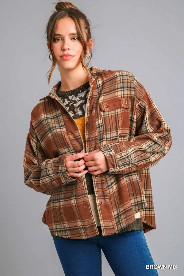 Plaid Button Down Shacket