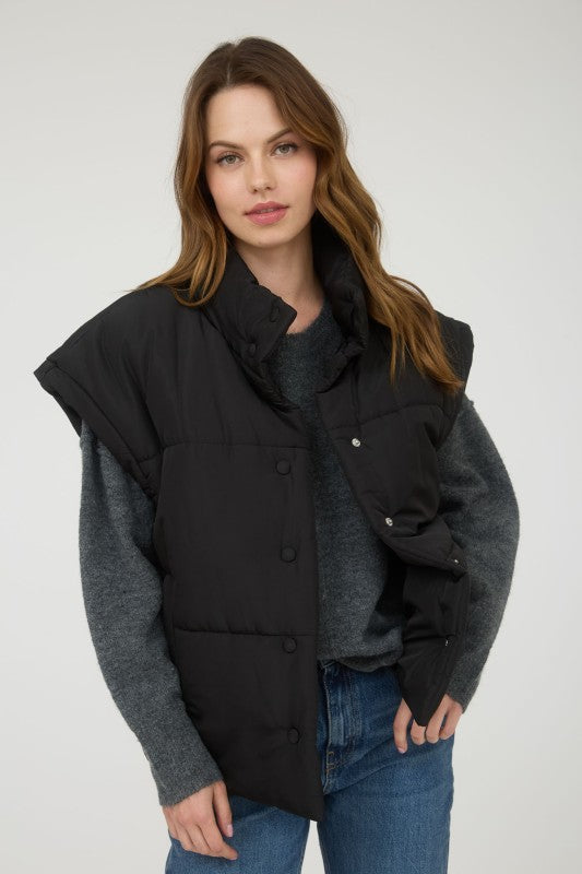 Audrey Puffer Vest-Black