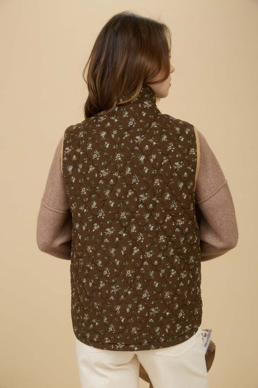 Margo Floral Puffer Vest