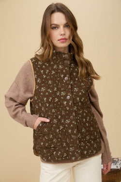 Margo Floral Puffer Vest