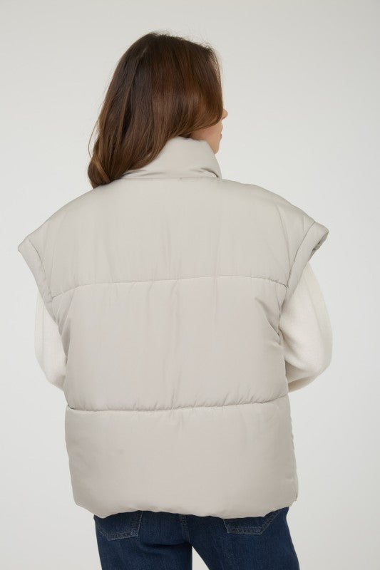 Audrey Puffer Vest-Cement