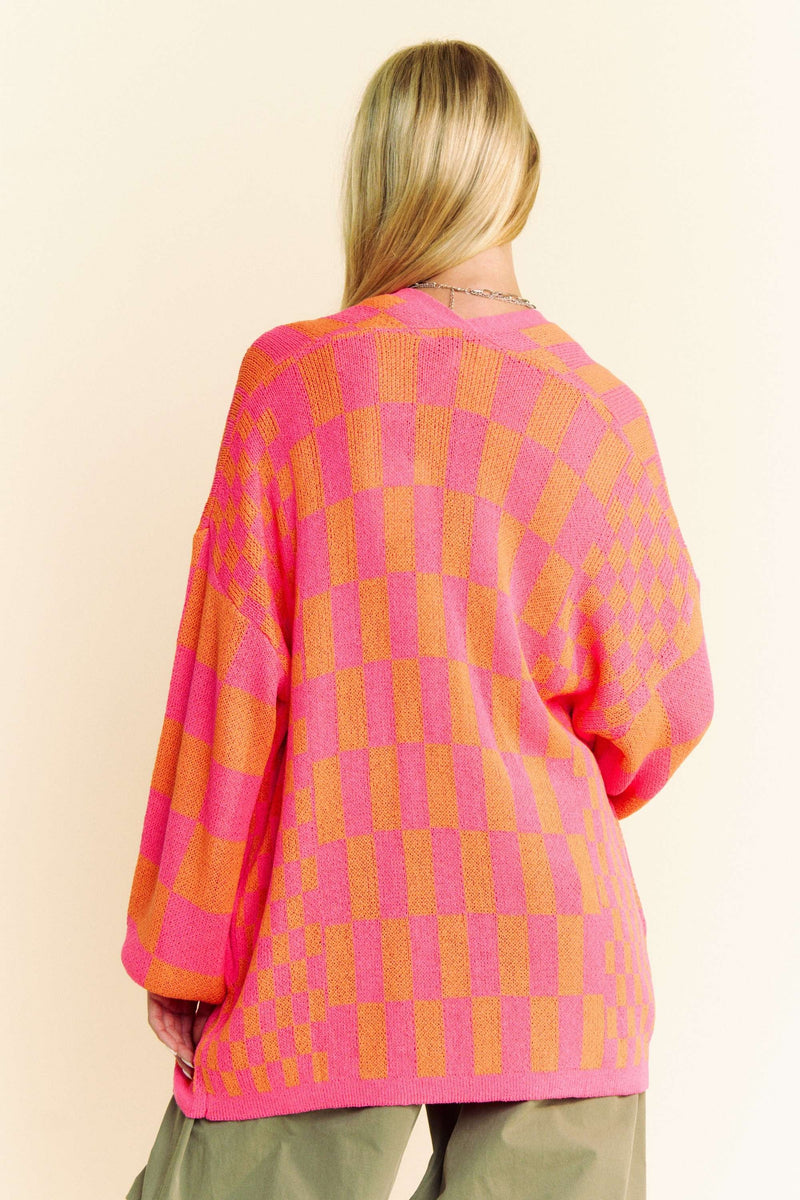 Caroline's Checkerboard Cardigan