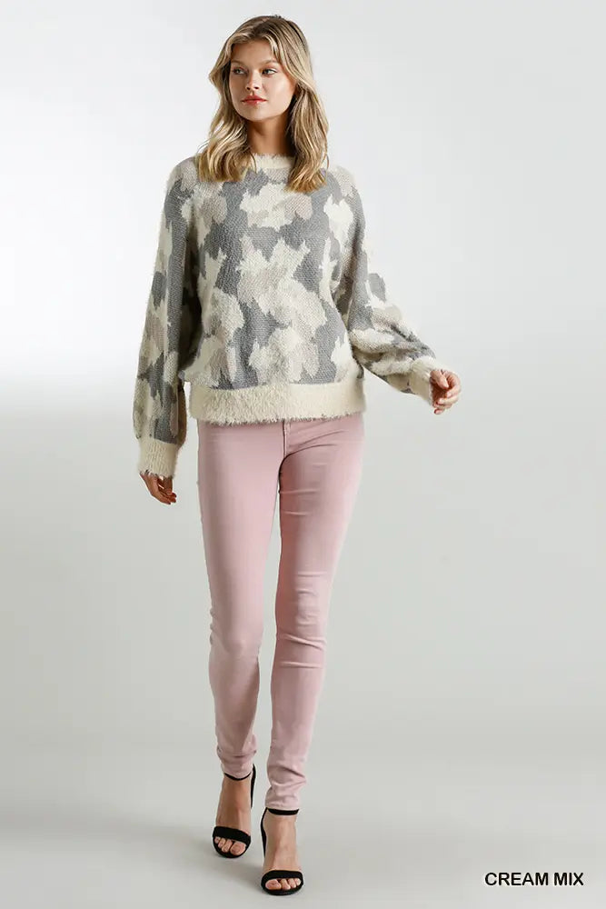 Vickie's Fuzzy Camo Sweater