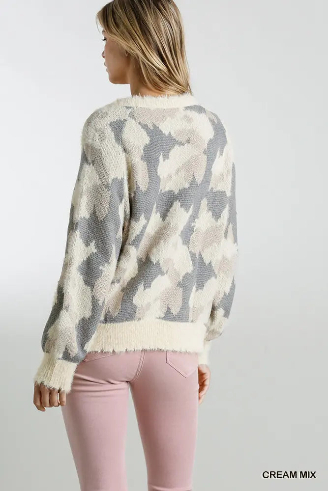 Vickie's Fuzzy Camo Sweater