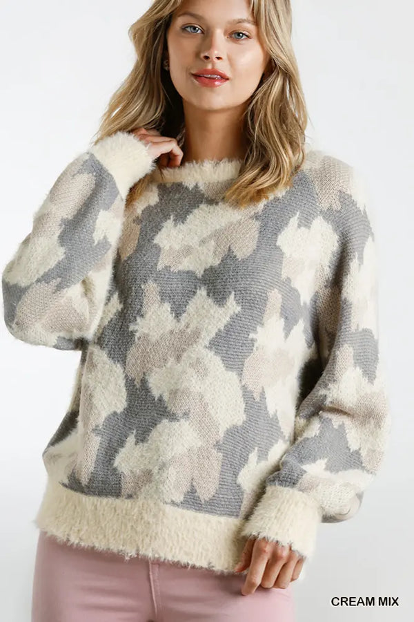 Vickie's Fuzzy Camo Sweater