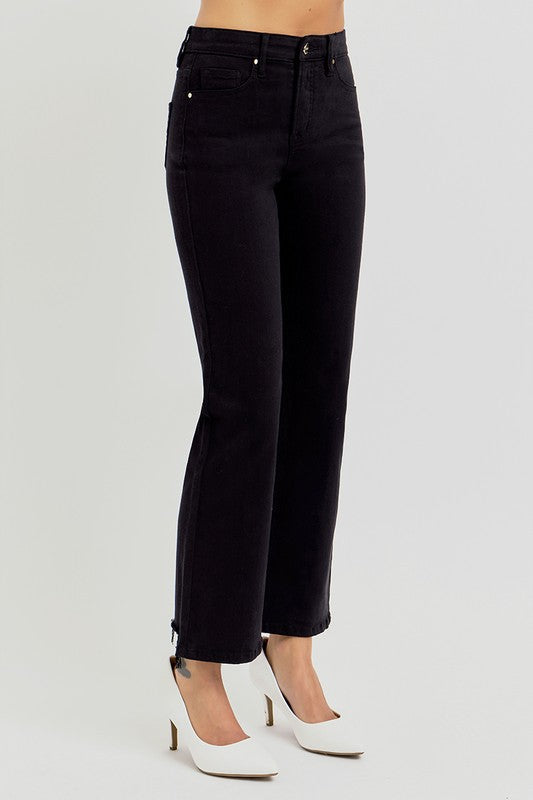 Black High Rise Crop Pants