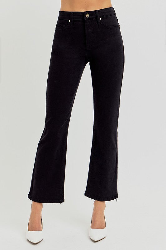 Black High Rise Crop Pants
