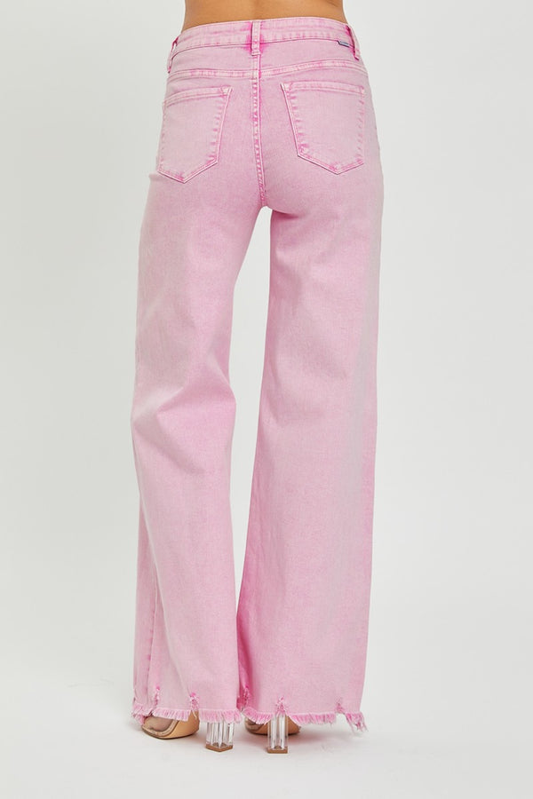 Perfectly Pink Wide Leg Jeans