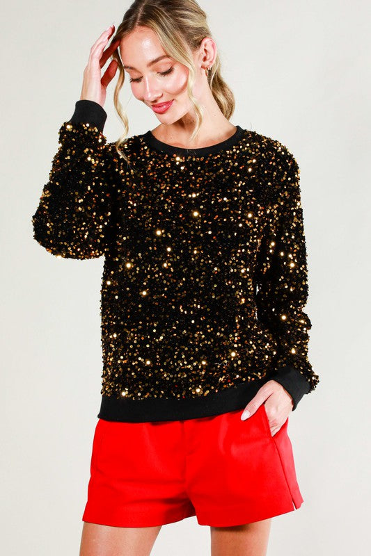 Velvet Gold Sequin Top