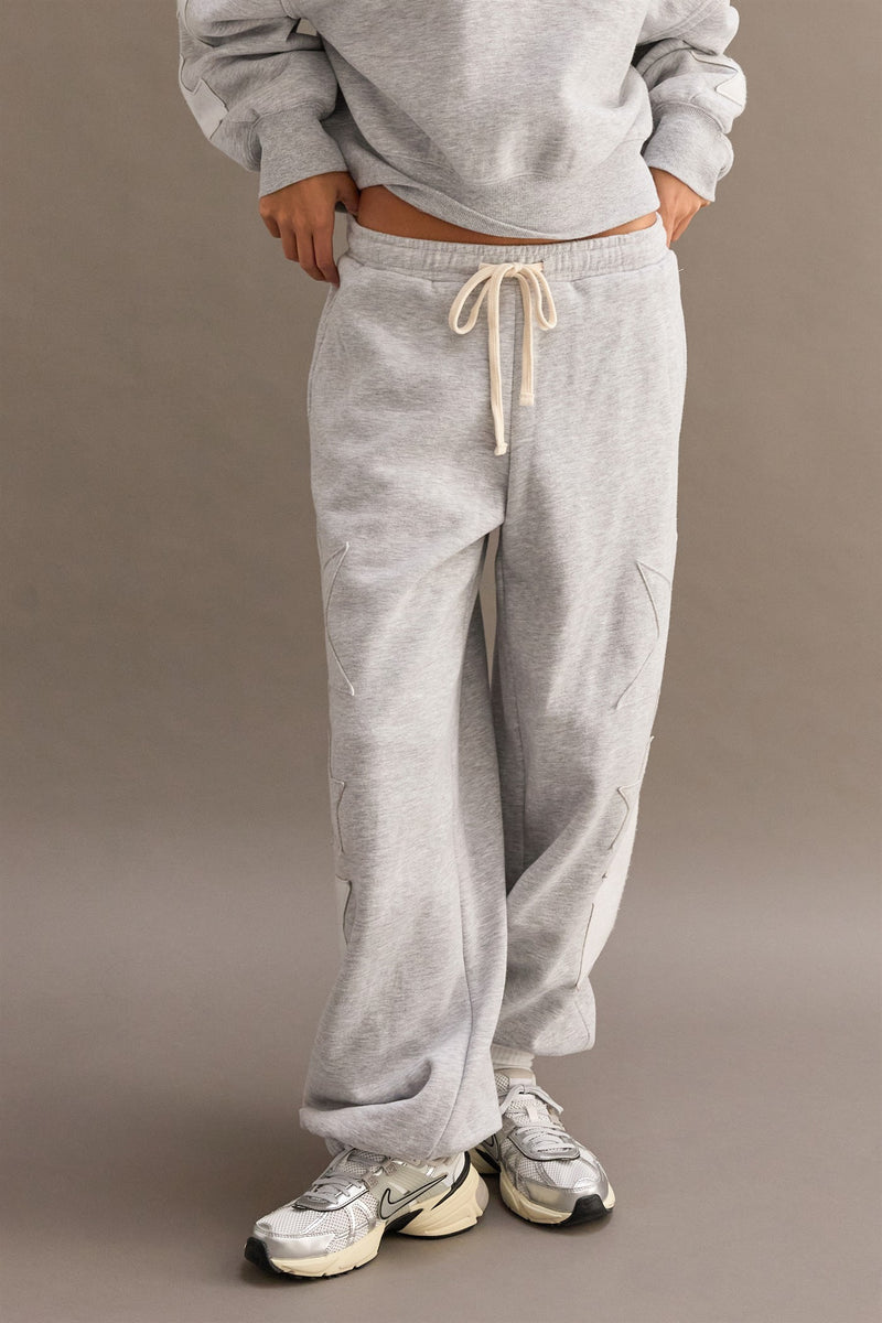 Cozy Star Pants- Heather Gray