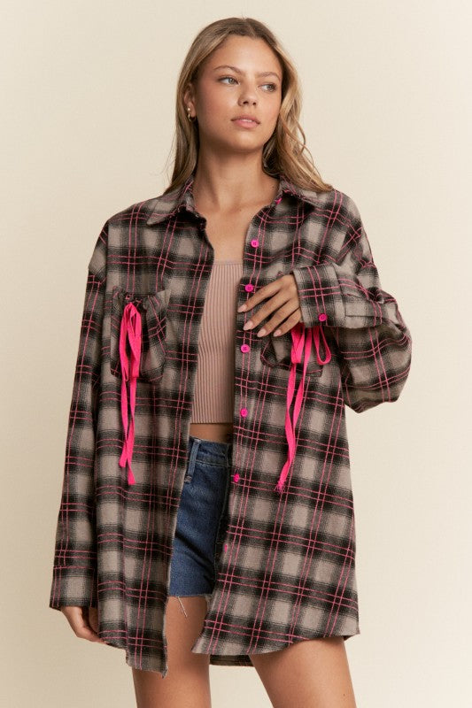 Anna's cute ribbon Grey Flannel