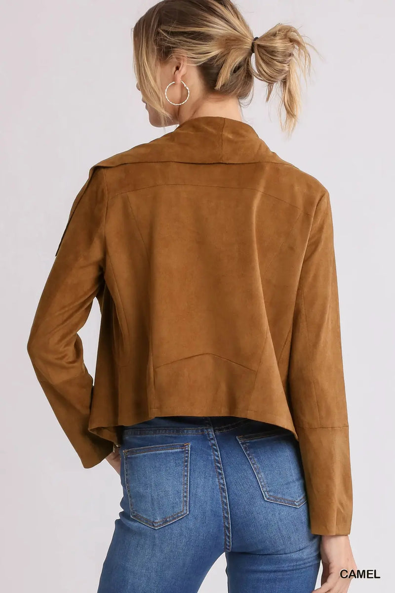 Suede Moto Jacket -Camel