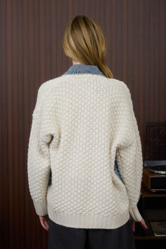 Molly Cable Knit Denim Jacket