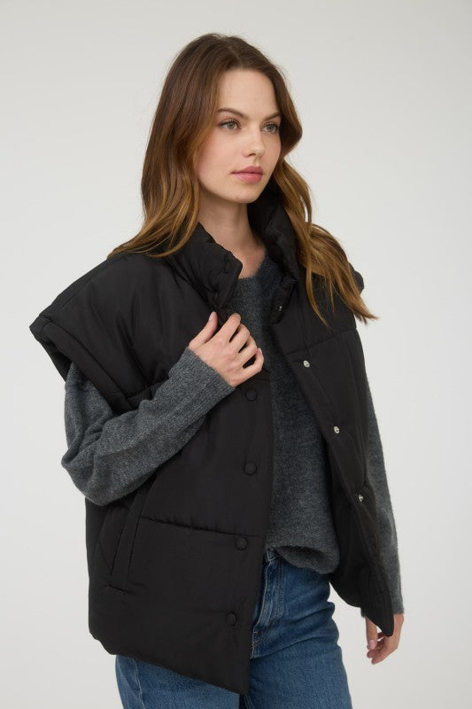 Audrey Puffer Vest-Black
