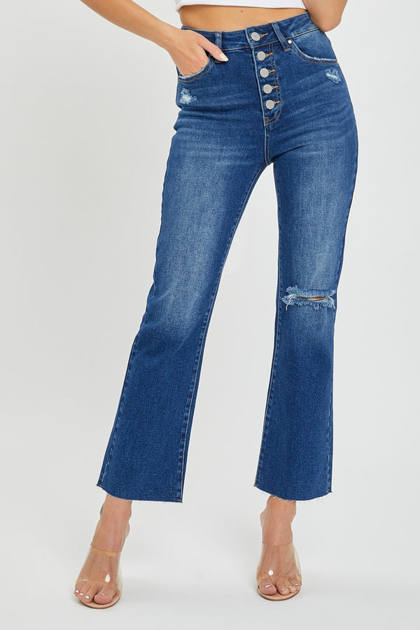 RISEN- High Rise Button Down Jeans