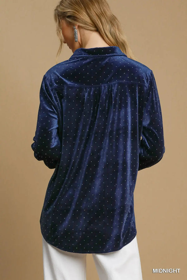 Velvet Button Down Shirt