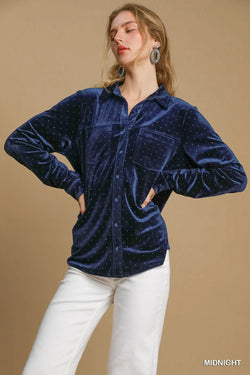 Velvet Button Down Shirt
