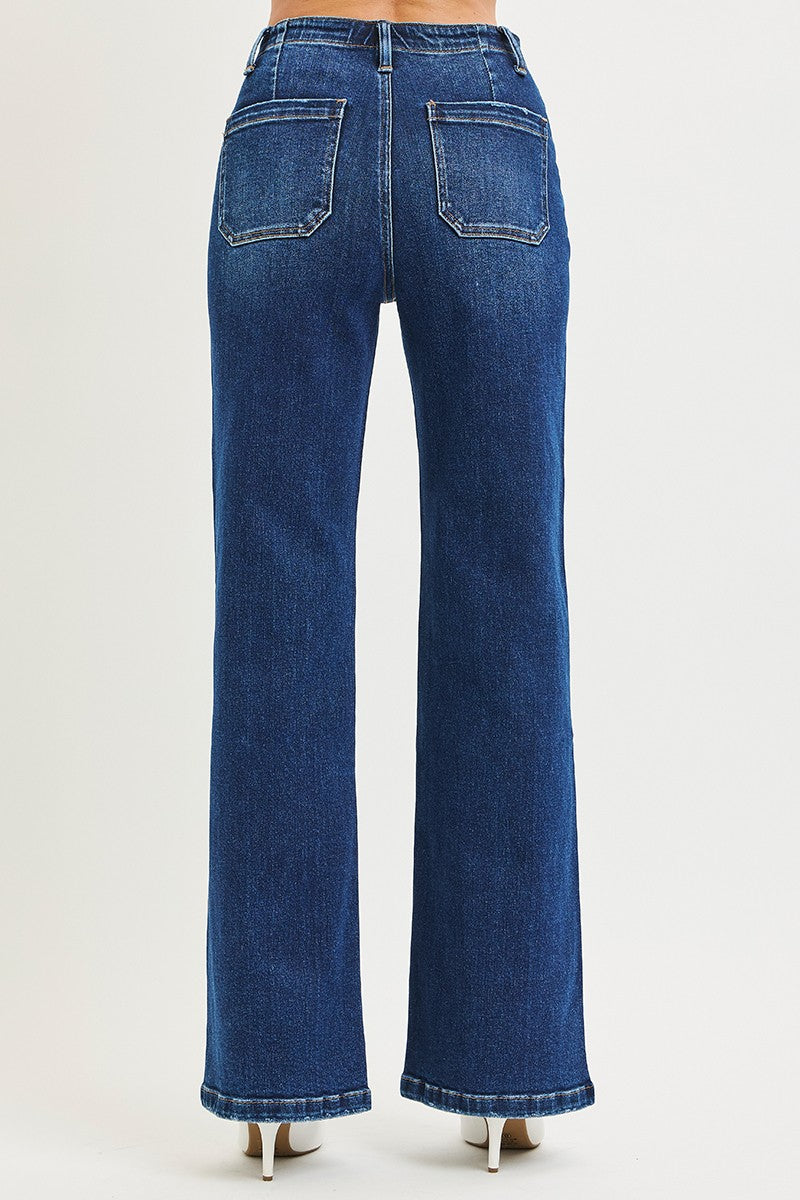 Tie Front Wide Leg Jeans